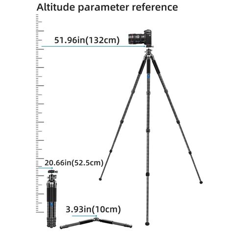 BEXIN RC254 Carbon Fiber Portable Folding Tripod SLR Camera Low Gravity