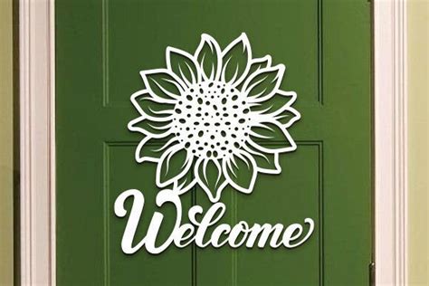 Sunflower Welcome Sign Wall Art Lasercut Graphic By Cutting Edge