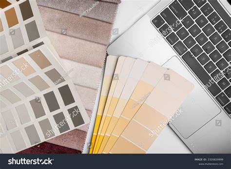 Different Types Fabrics Pantone Color Palette Stock Photo 2320829999