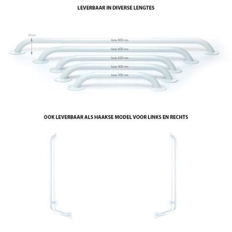 Wandbeugel Staal Cm Badkamer Izzie Staal Wit Cm Handgreep