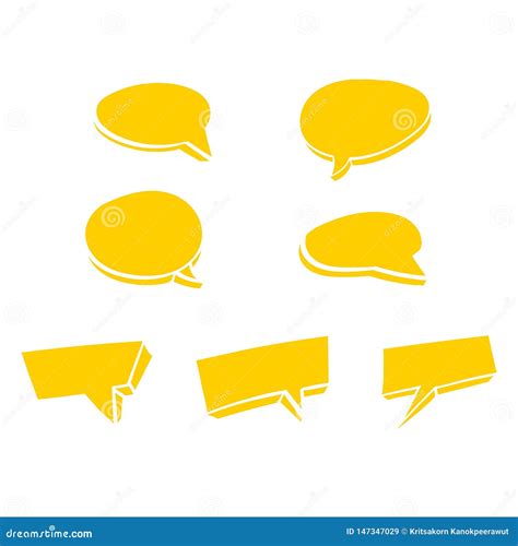 Yellow Speech Bubble Doodle Vector Stock Illustration Illustration Of