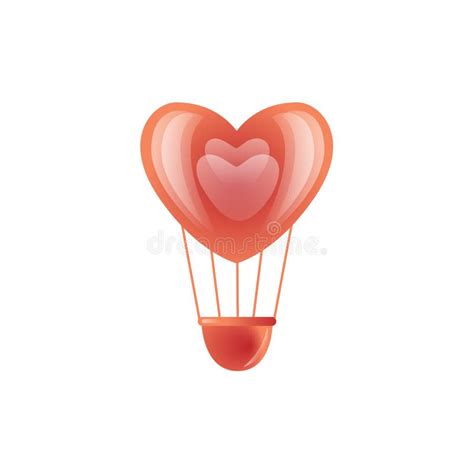 Vector Happy Valentines Day Hot Air Heart Balloon Stock Vector Illustration Of Icon Card
