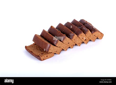 Sliced Bar Cake Chocolate Slice Slices In White Stock Photo Alamy