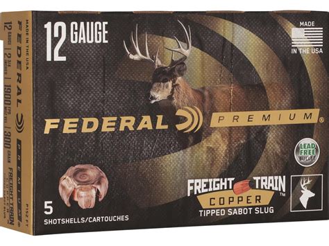 Federal Freight Train Copper Sabot Slug 12 Gauge 275 1116oz