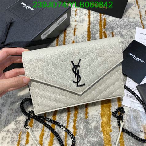 Saint Laurent Monogram Envelope Chain Wallet Mirror