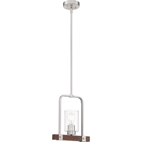 Filament Design 1 Light Brushed Nickel And Nutmeg Wood Pendant 11 Inch The Home Depot Canada