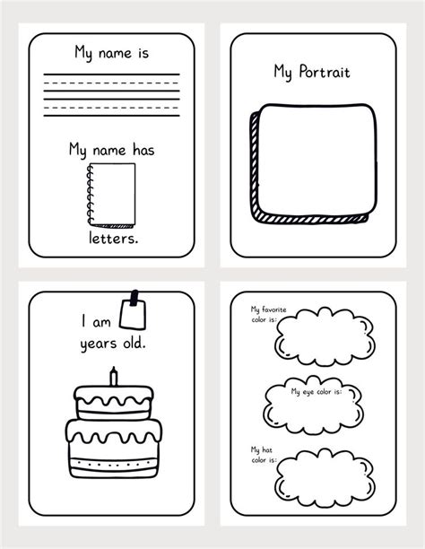 All About Me Printable Book Templates All About Me Preschool All