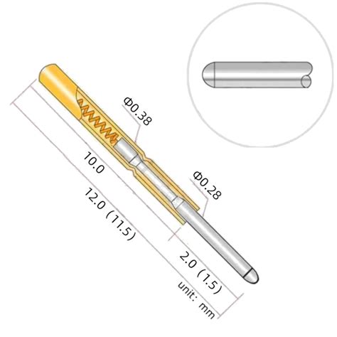 Probots P038 J Pogo Pin With Spherical Shaft Tip For PCB Testing