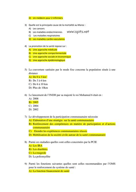 SOLUTION Qcm Commun Corrig Es Sns Sante Studypool