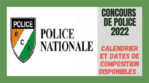 Concours De Police Sous Officier 2022 Les Dates De Composition Aux