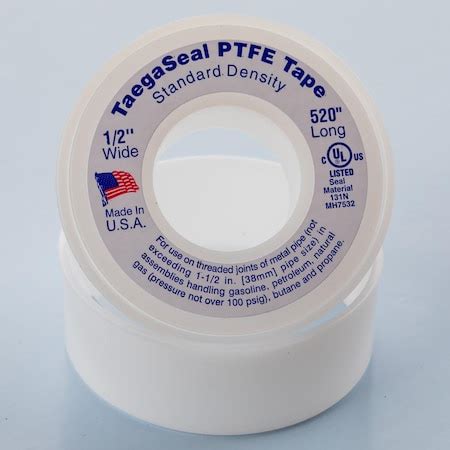 Taegatech Standard PTFE Thread Seal Tape 1 2 X 520 1 2x520 Zoro