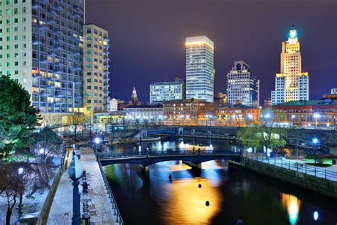 Downtown Providence Rhode Island Stock Image - Image of riverwalk, walk