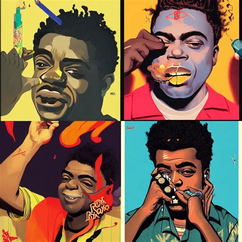 Kodak Black Smoking A Weed Blunt By Sachin Teng Stable Diffusion