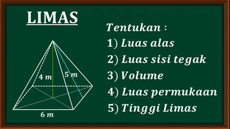 Cara Menentukan Luas Alas Limas Luas Sisi Tegak Volume Limas Luas