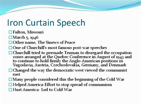 Iron Curtain Speech Taft Hartley Act Brenna Bobinski