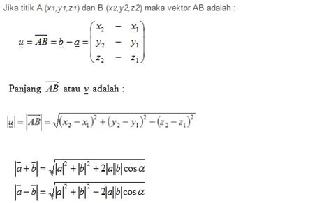 Matematika Peminatan Contoh Soal Vektor Matematika Dan Penyelesaiannya