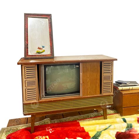 Vintage Mood Furnitures Mirror Television And Table Vintage Background