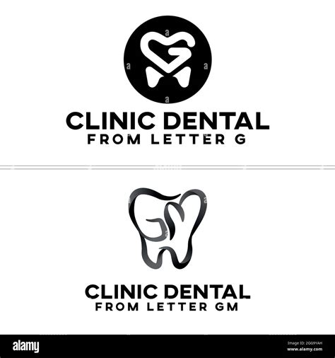 Logotipo de la clínica dental con plantilla de diseño de vectores