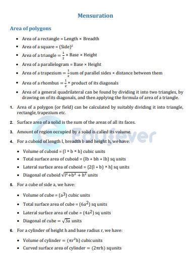 Class 8 Maths Chapter 9 Mensuration Worksheet