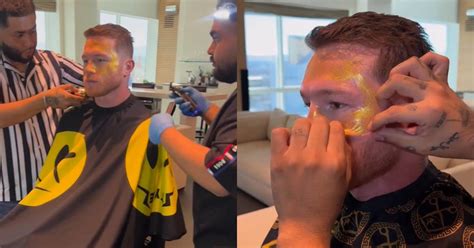 Saul Canelo Álvarez se puso una mascarilla de oro de 24k antes de su