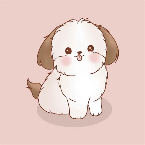 Illustration De Dessin Anim Mignon Chien Vecteur Premium