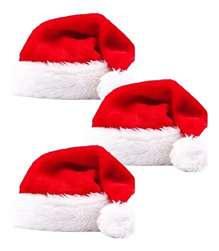 Kit Gorro Touca Veludo Luxo De Natal Papai Noel X Cm