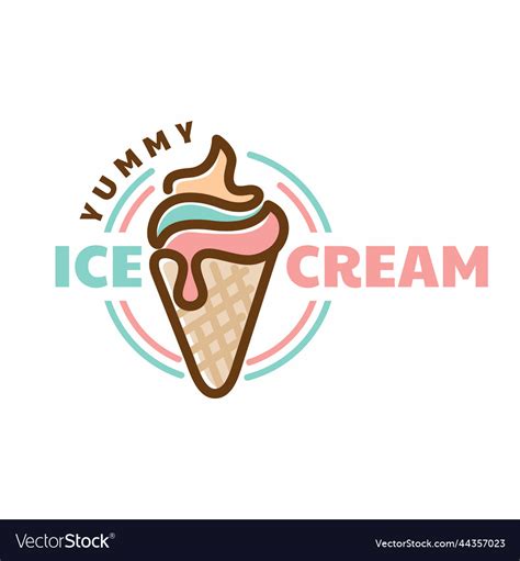 Ice cream logo design simple line gelato Vector Image