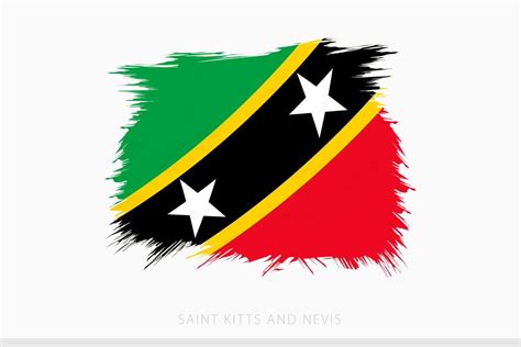 Grunge Flag Of Saint Kitts And Nevis Vector Abstract Grunge Brushed