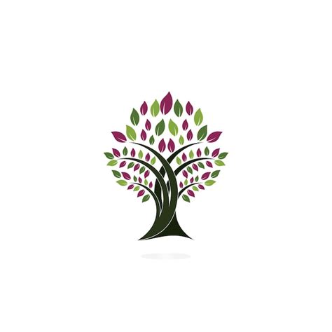 Grünes Baum Vektor Logo Design Premium Vektor