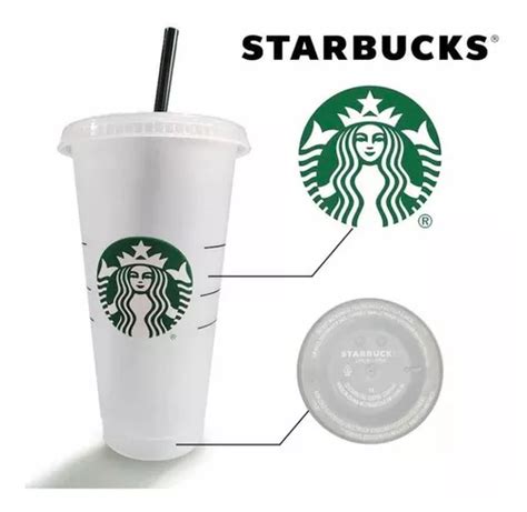 Copo Pl Stico Starbucks Transparente Reutiliz Vel Ml Oz Mercadolivre