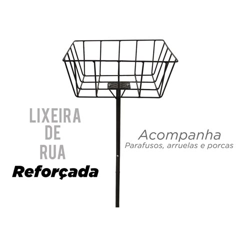 Lixeira De Rua Cal Ada Cesto Grande Refor Ada Em Promo O Na Americanas