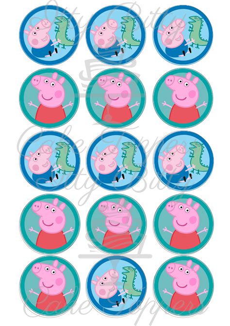 Peppa Pig And George Pig Edible Cupcake Toppers Itty Bitty Cake Toppers