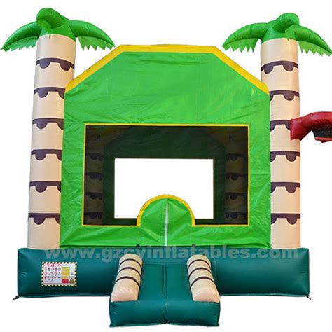 Inflatable Bounce House with Slide for Kids,Backyard Tropical Palm Tree ...