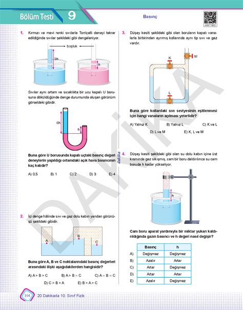 10 SINIF 20 DAKİKADA FİZİK SORU BANKASI Dakika Yayınları