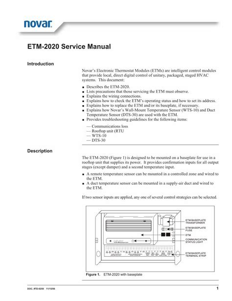 PDF ETM 2020 Service Manual The ETM 2020 Figure 1 Is Designed To