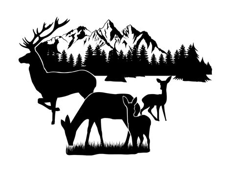 Deer Svg Deer Svg Cut Files For Cricut Mountain Svg Etsy Australia