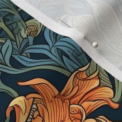 William Morris Inspired Art Nouveau Fabric Spoonflower