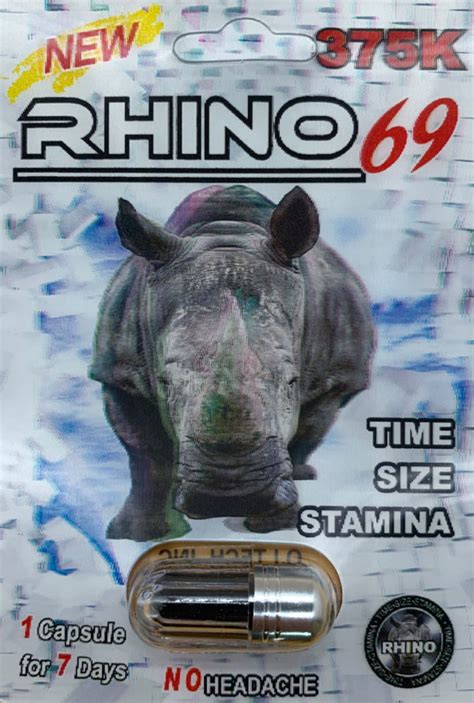 Rhino 69 375K Men Sexual Supplement Enhancement Pill Rhino Platinum 7