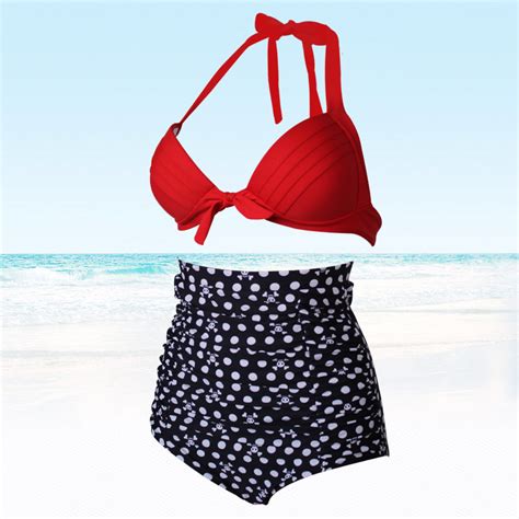 Good Quality Skull Head Pattern Women High Waist Swimsuit Swimwear Bikini On Luulla