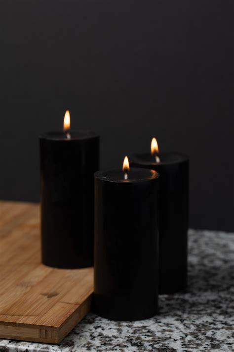 Black Pillar Candles Quick Candles