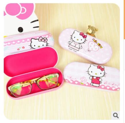 Kawaii Hello Kitty Pencil Cases Glasses Case Pencil Box Multipurpose ...