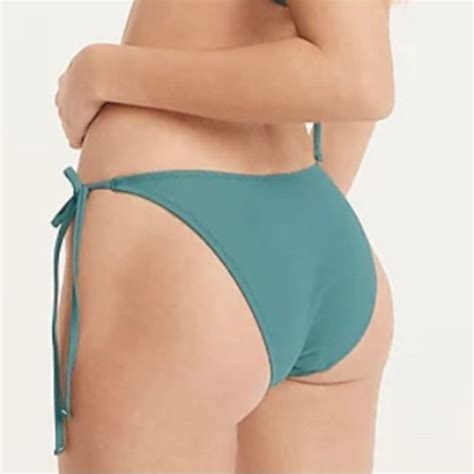 J Crew Swim J Crew Ribbed Curvedwaist Cheeky String Bikini Bottom