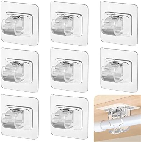 Amazon 8 Pcs Adhesive Curtain Rod Holder Hooks Self Adhesive