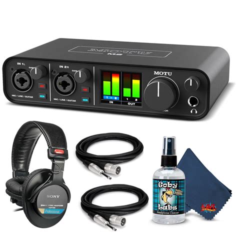 MOTU M2 2x2 USB-C Audio Interface Bundle with Headphone, XLR Cables ...