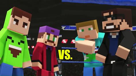 2v2 Jelly And Slogoman Vs Ssundee And Crainer Wwe 2k19 Minecraft Tag