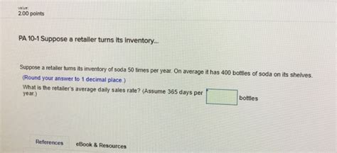 Solved Value Points Pa Suppose A Retailer Turns Chegg