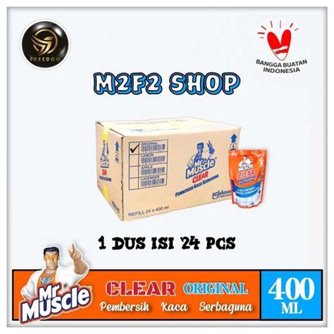 Promo Mr Muscle Clear Pembersih Kaca Serbaguna Original Pouch 400 Ml