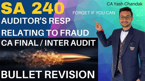 SA 240 Auditors Responsibility Relating To Fraud In An Audit Of