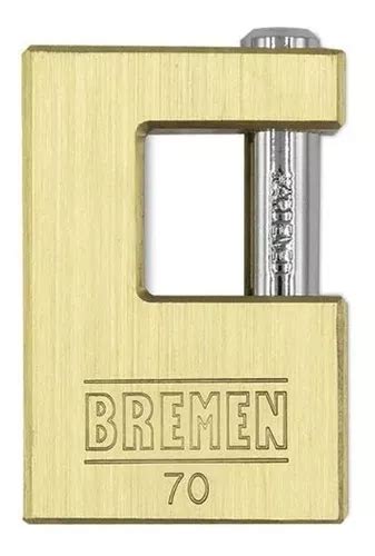 Candado Perno Horizontal Mm De Bronce Bremen Color Dorado