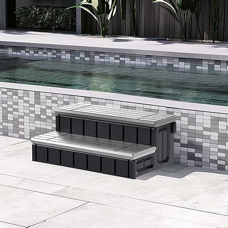 Amazon KUAFU Universal Spa Hot Tub Step With Storage Outdoor Indoor Compartment Spa Step